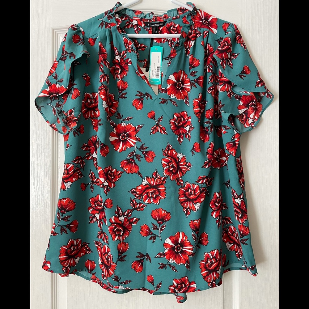 NWT 41 Hawthorn “Tiffiny” Tulip Sleeve Blouse For Stitch Fix